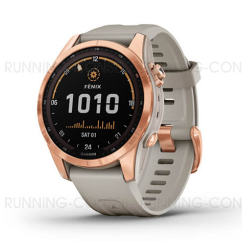 GARMIN Fénix 7S Solar Mixte Rose Gold w/Light Sand Band EM