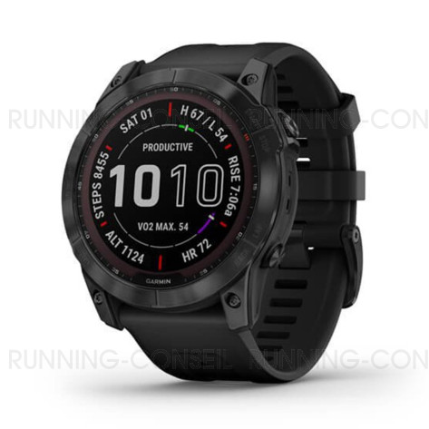 GARMIN Fénix 7X Sapphire Solar Mixte Titane, Black