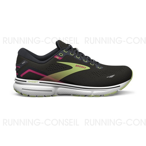 BROOKS GHOST 15 FEMME BLACK/EBONY/SHARP GREEN