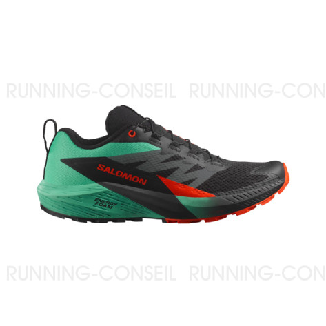 SALOMON SENSE RIDE 5 Homme Black/Bay/Cherry Tomato