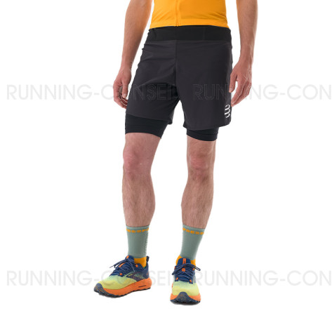 COMPRESSPORT Trail Racing 2-In-1 Short M Homme BLACK