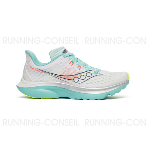 SAUCONY KINVARA 16 Femme WHITE/AQUA