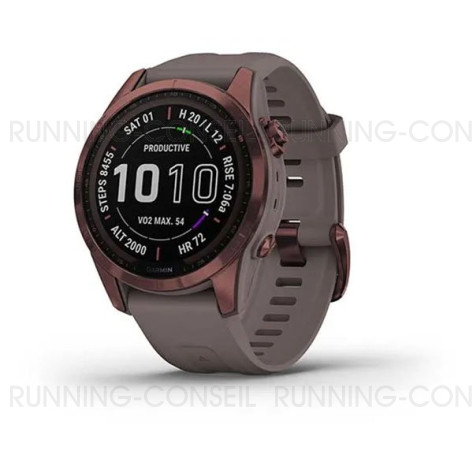 GARMIN Fénix 7S Sapphire Solar Titane, Bronze, Mole Gray