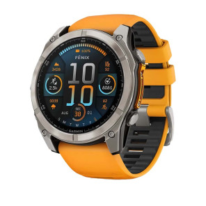 GARMIN FĒNIX 8 SAPPHIRE AMOLED TITANE-ORANGE NOIR