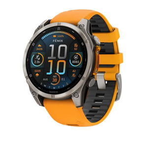 GARMIN FĒNIX 8 47mm SAPPHIRE AMOLED TITANE-ORANGE NOIR