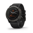 GARMIN FENIX 6X PRO SOLAR Mixte Titane / Carbon Gray DLC avec bracelet noir 