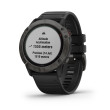 GARMIN FENIX 6X PRO SOLAR Mixte Titane / Carbon Gray DLC avec bracelet noir 