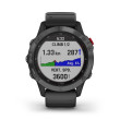 GARMIN fenix® 6 Pro Solar, Gray avec bracelet noir Mixte
