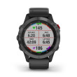 GARMIN fenix® 6 Pro Solar, Gray avec bracelet noir Mixte