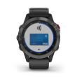 GARMIN fenix® 6 Pro Solar, Gray avec bracelet noir Mixte