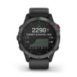 GARMIN fenix® 6 Pro Solar, Gray avec bracelet noir Mixte