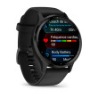 GARMIN Venu 3 Gray en acier inoxydable avec boîtier noir et bracelet en silicone noir